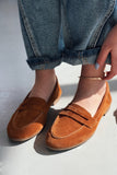 Lemor Hakiki Süet Kadın Loafer Taba