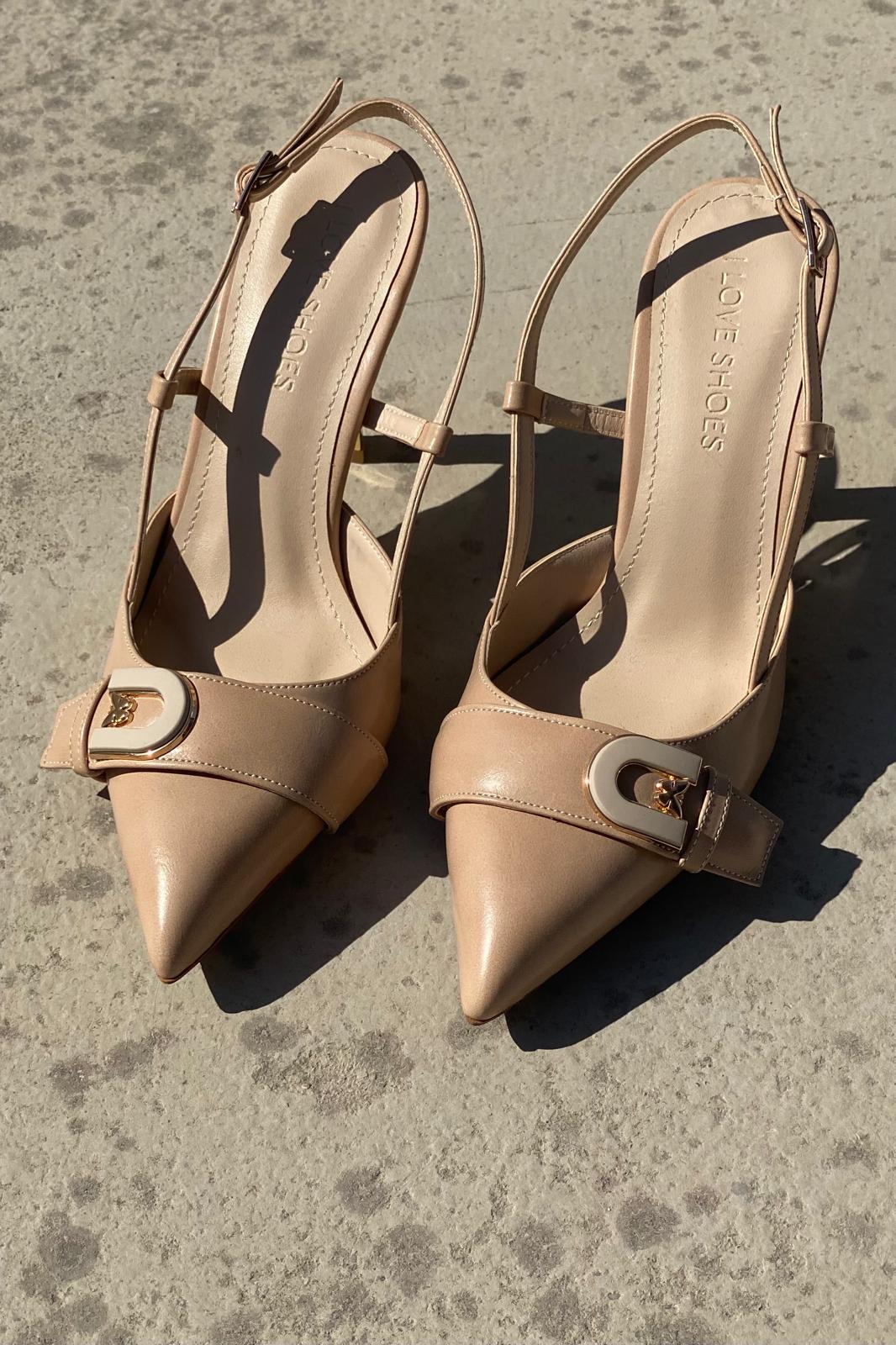 Pherlo Mat Deri Nude Toka Detaylı Stiletto - ILOVESHOES