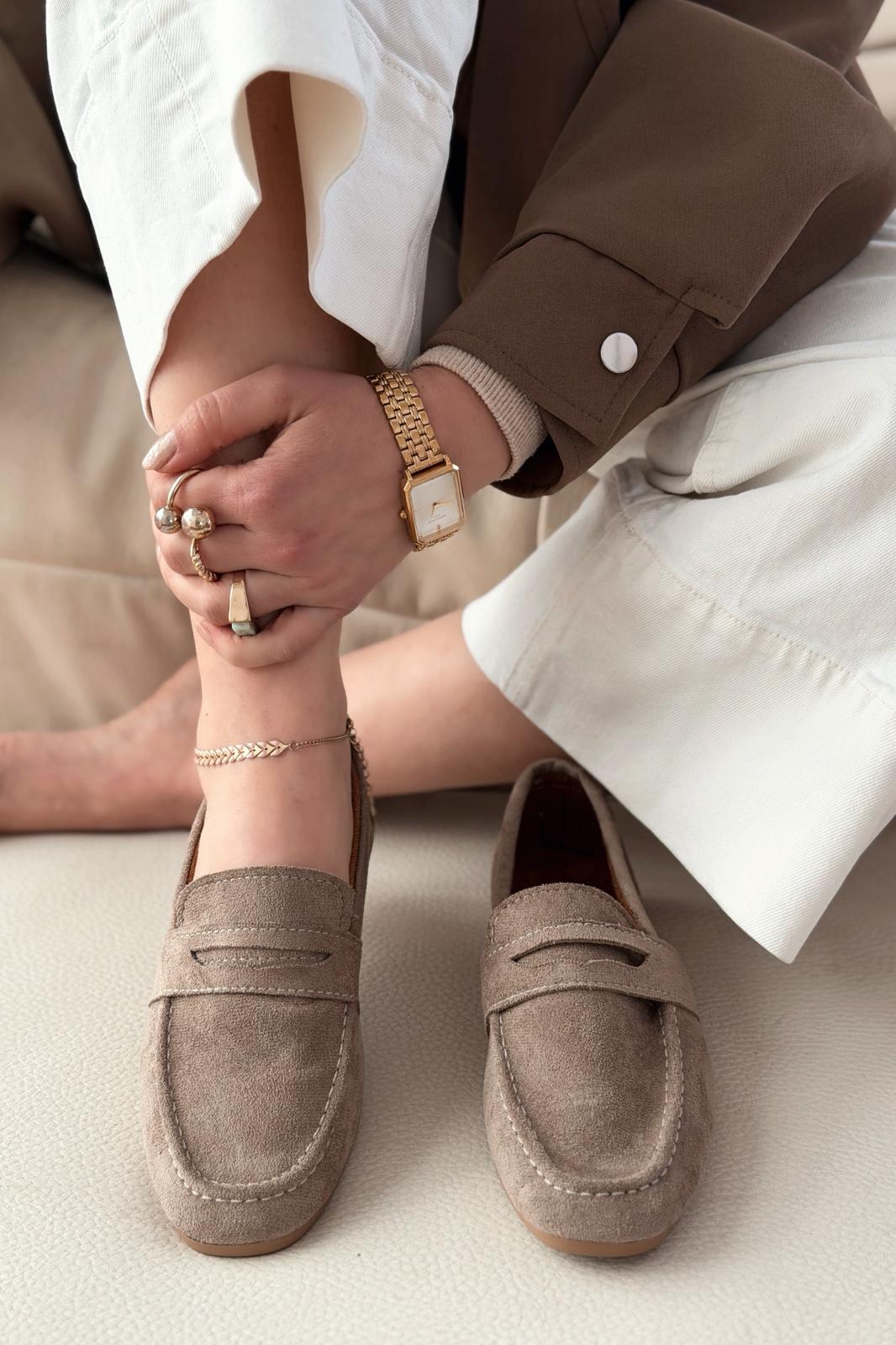Orvino Vizon Süet Günlük Kadın Babet - ILOVESHOES
