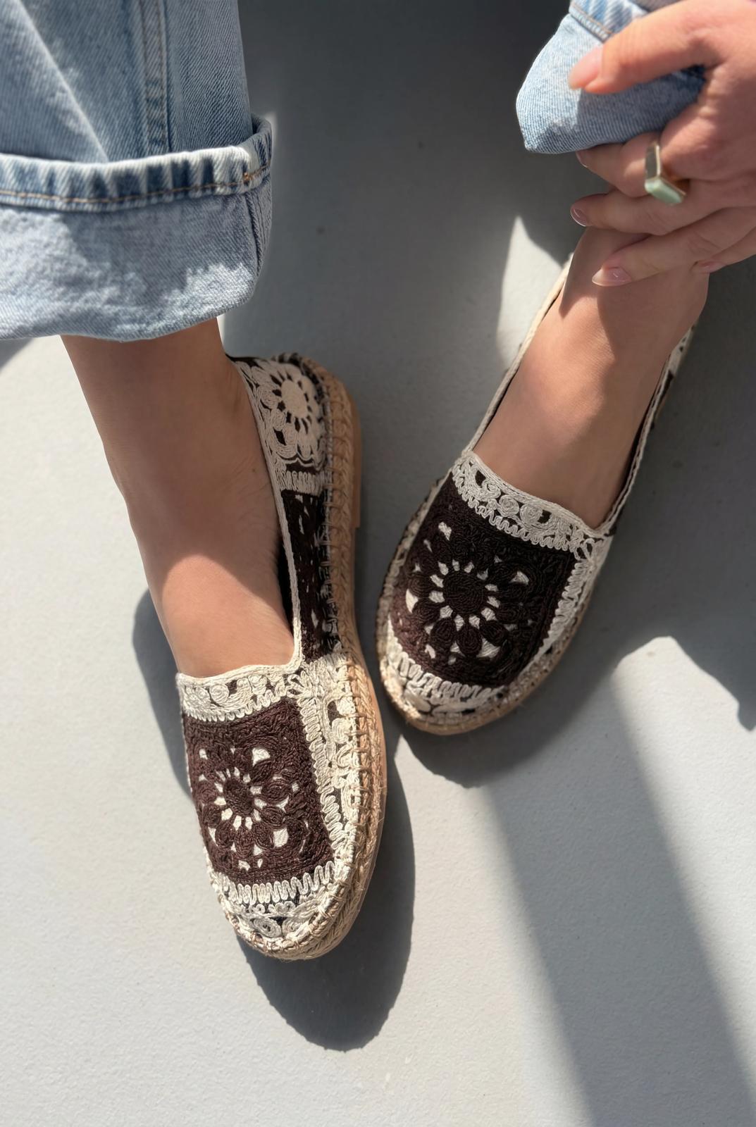 Linera Acıkahve Kadın Espadril Loafer - ILOVESHOES