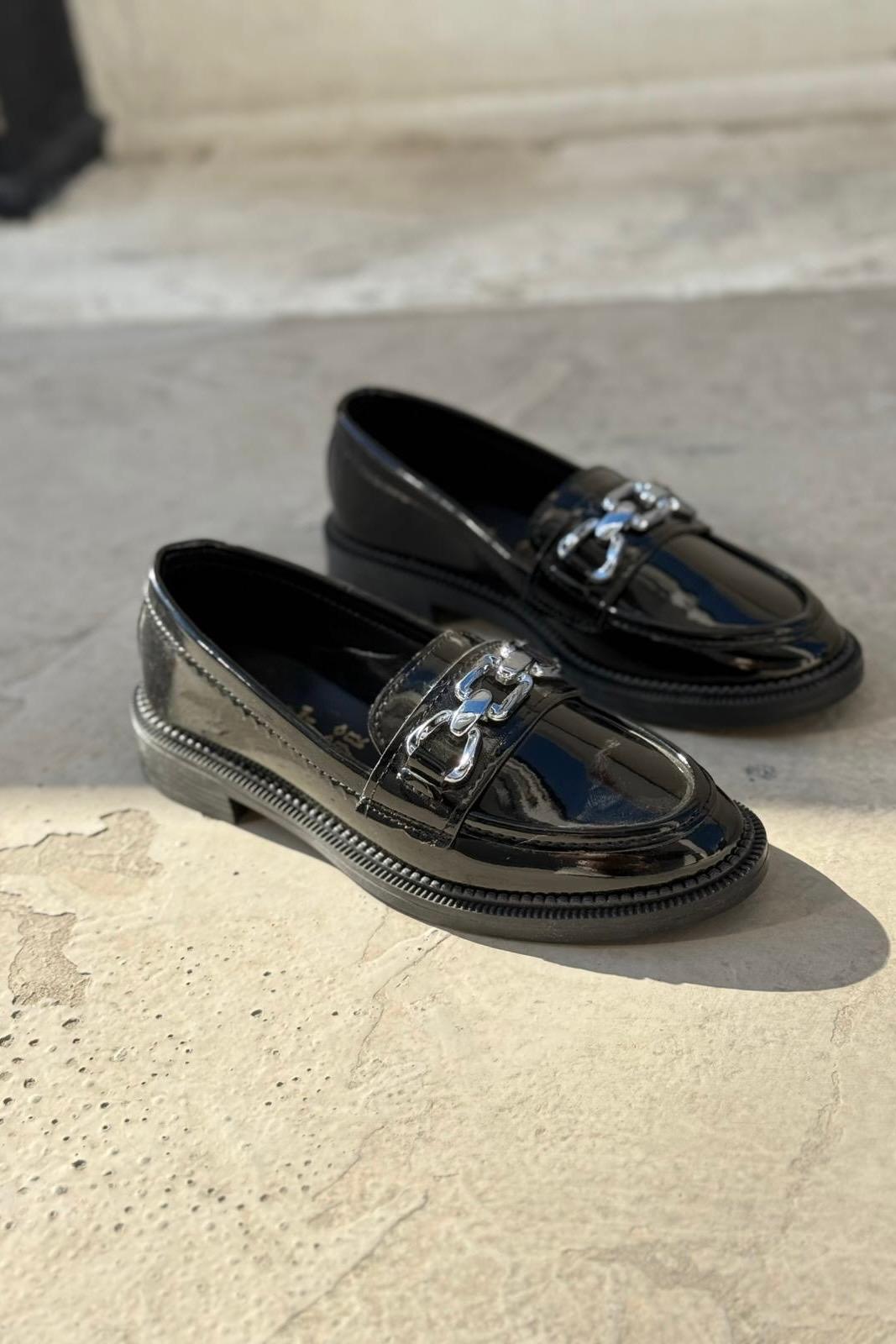 Kasto Rugan Siyah Kadın Loafer