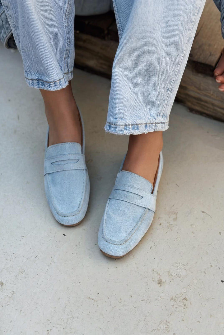Orvino Bebek Mavisi Süet Günlük Kadın Babet - ILOVESHOES