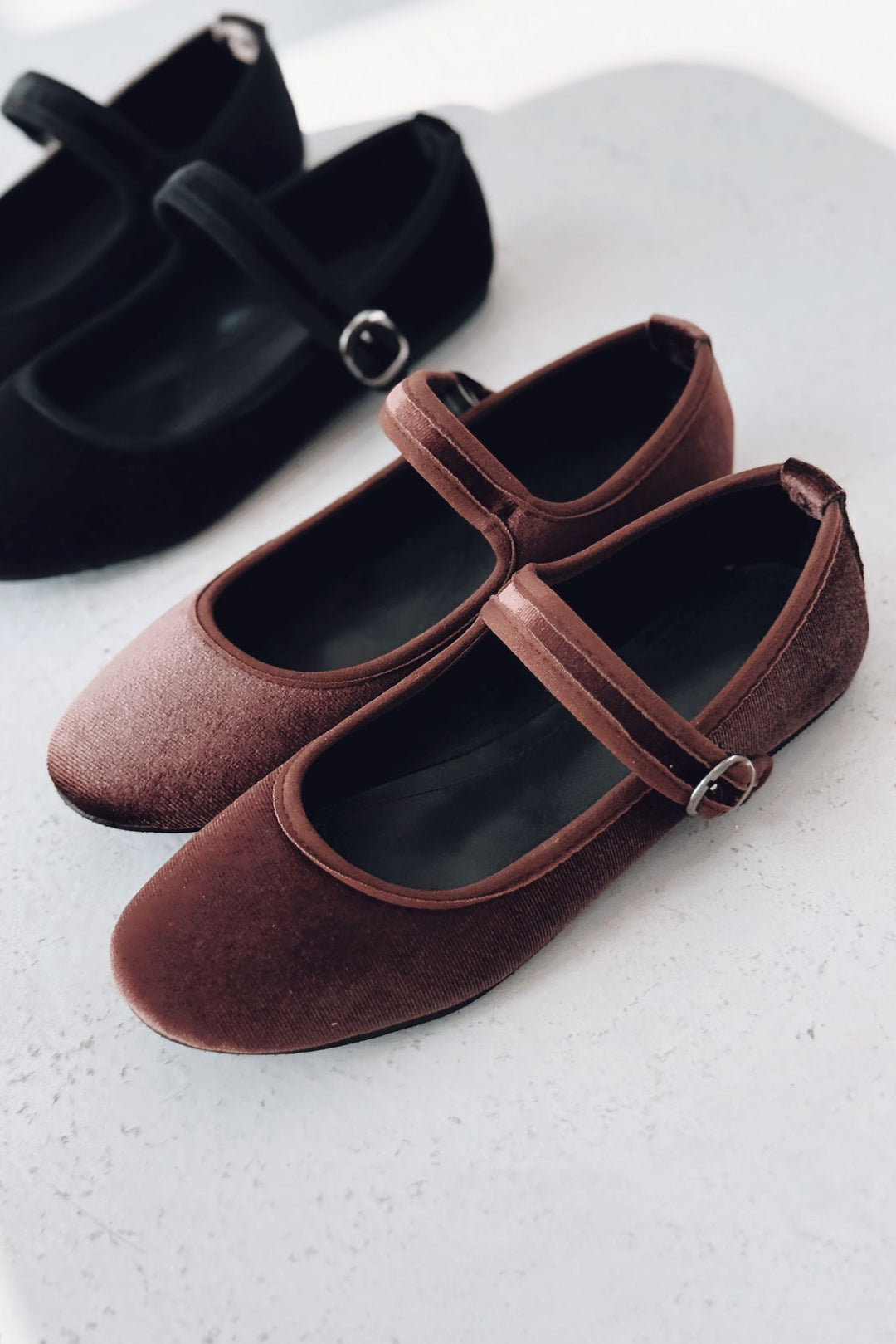 Vosinta Kadife Mary Jane Babet Acıkahve - ILOVESHOES