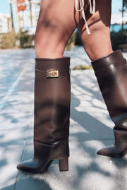 Savira Kadın Çizme Acıkahve Mat Deri - ILOVESHOES