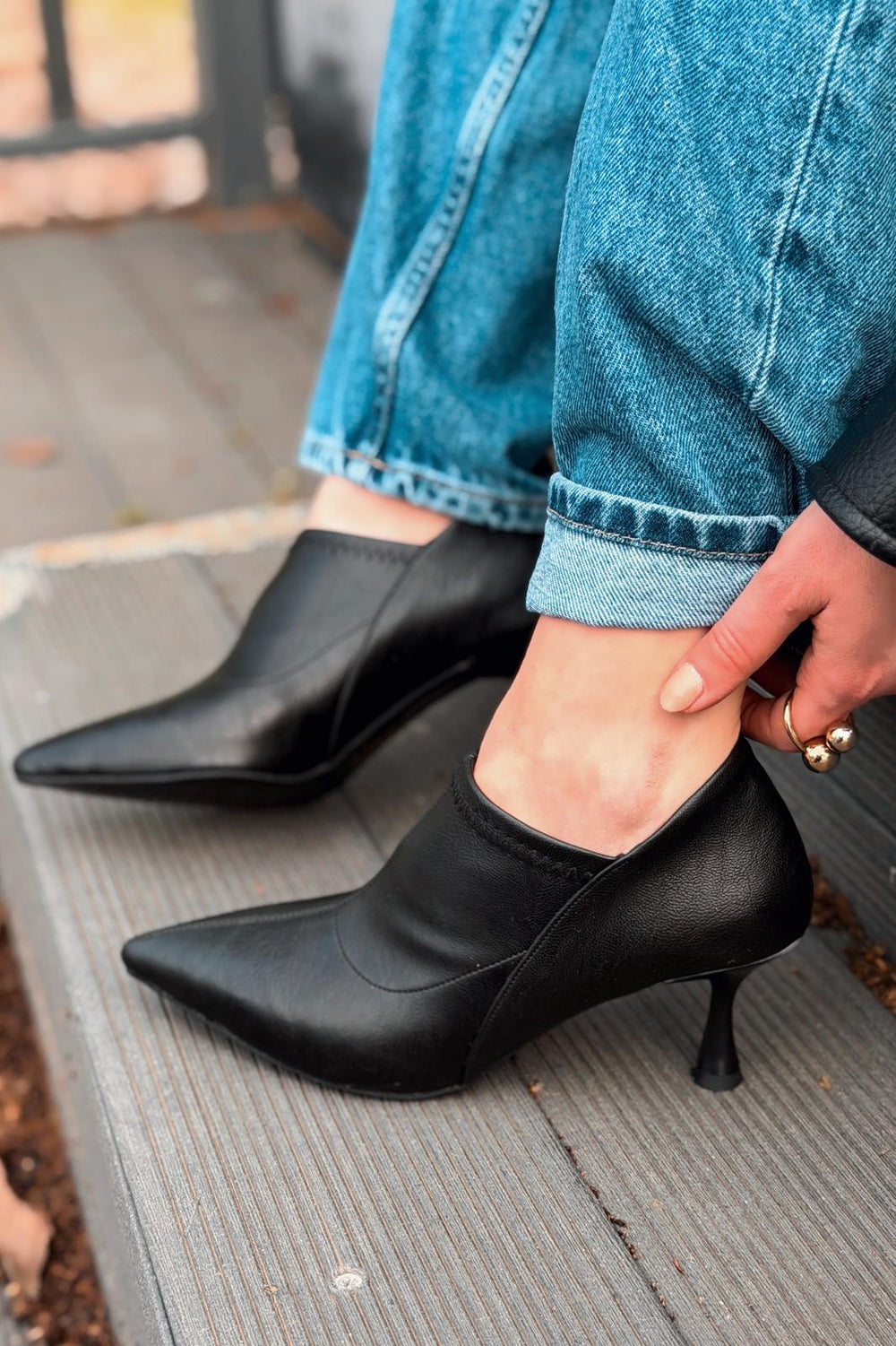 Olia Topuklu Ayakkabı Siyah Mat Deri - ILOVESHOES