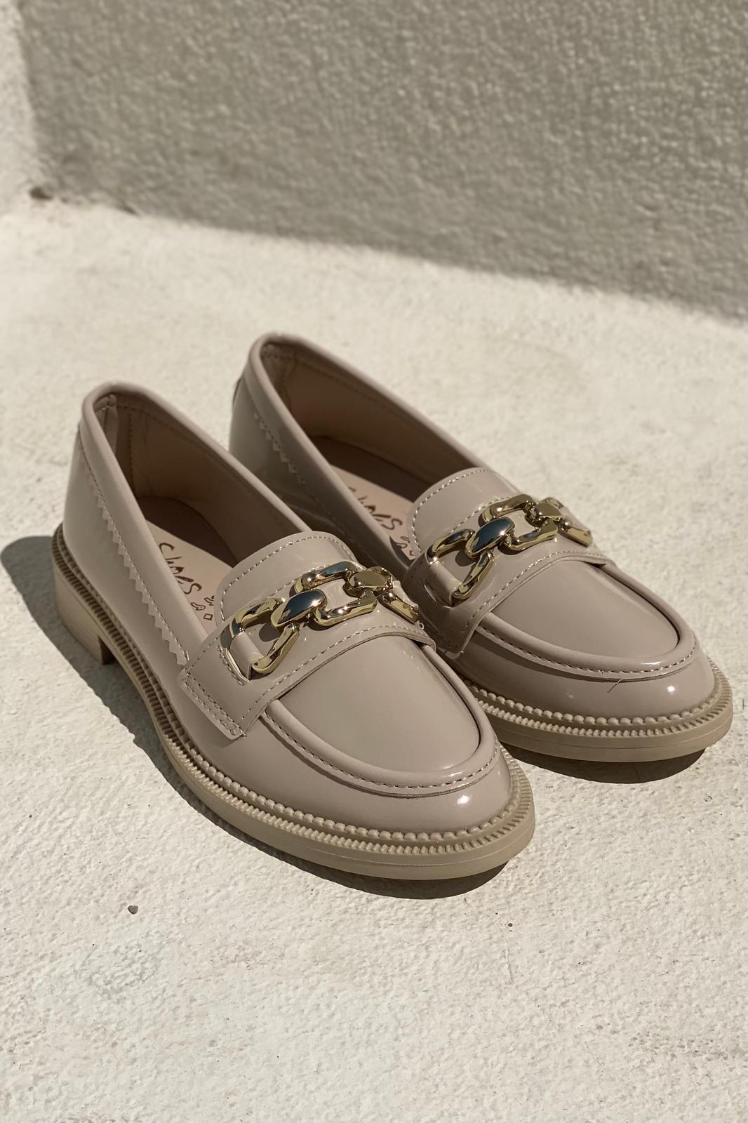 Kasto Rugan Bej Kadın Loafer - ILOVESHOES