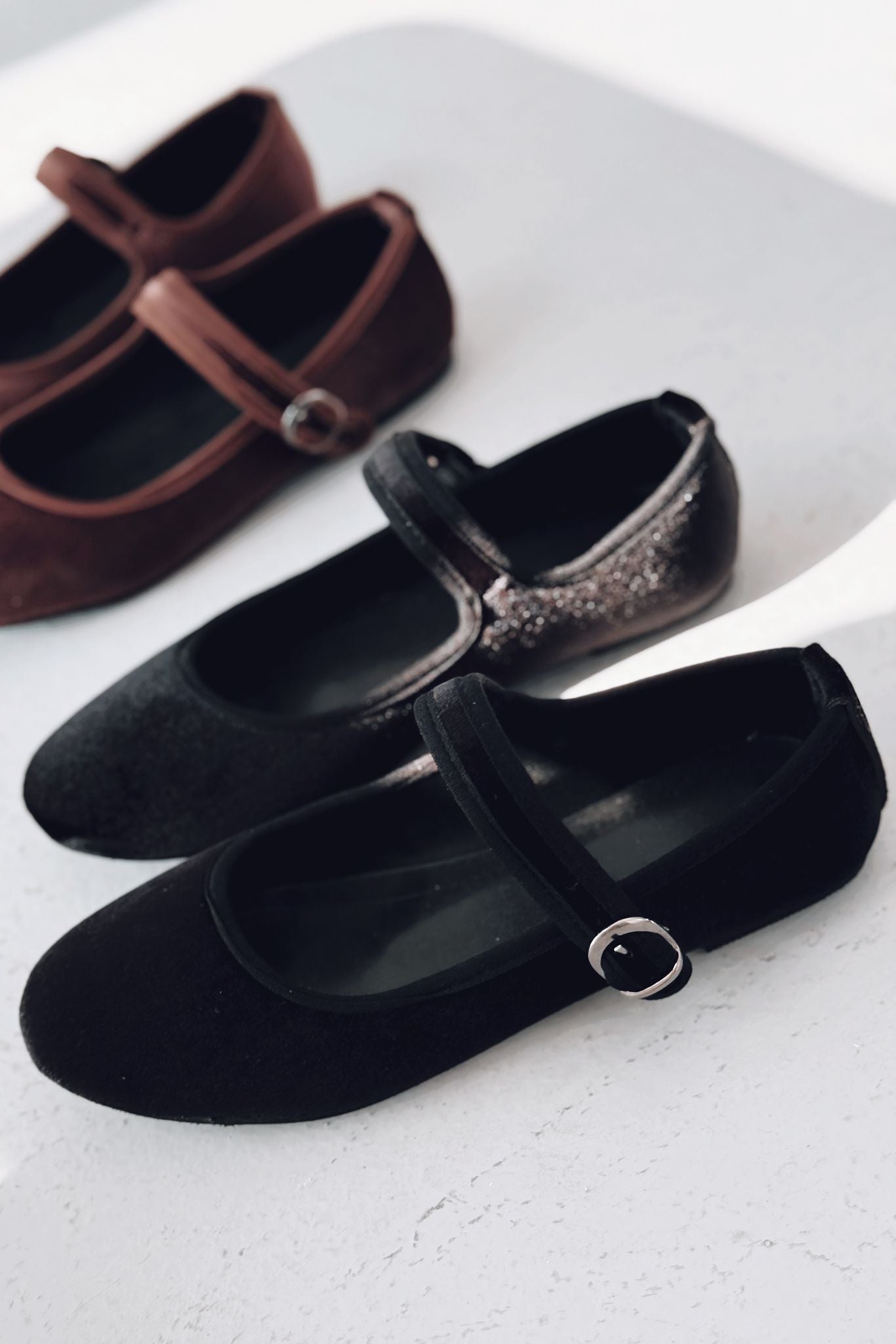 Vosinta Kadife Mary Jane Babet Siyah - ILOVESHOES