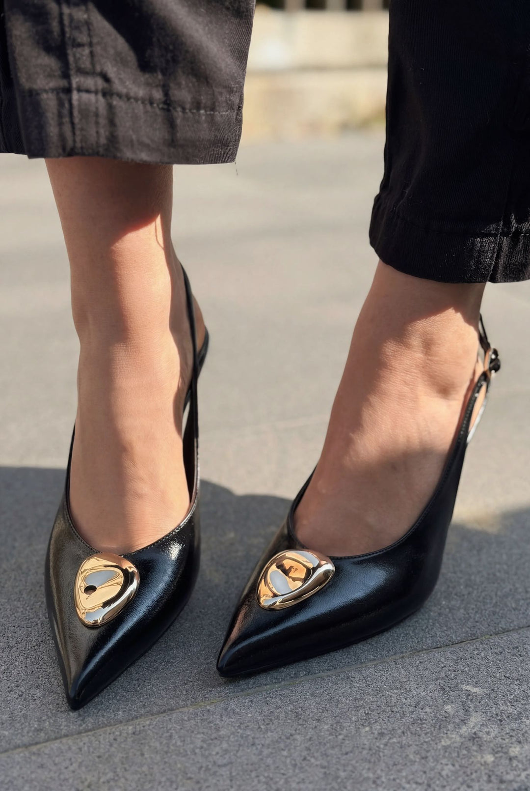 Torval Stiletto Siyah Mat Deri - ILOVESHOES