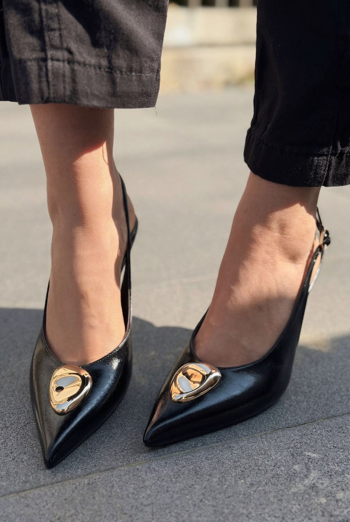 Torval Stiletto Siyah Mat Deri - ILOVESHOES