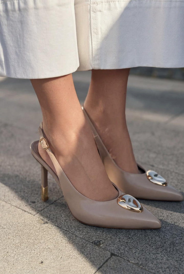 Torval Stiletto Nude Mat Deri - ILOVESHOES