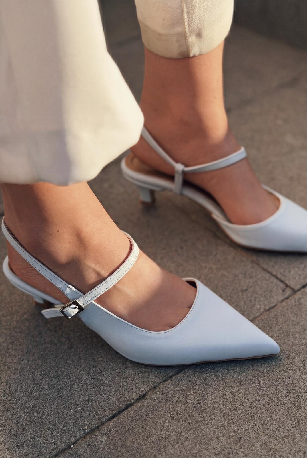 Torev Bebek Mavisi Mat Deri Kadın Stiletto - ILOVESHOES