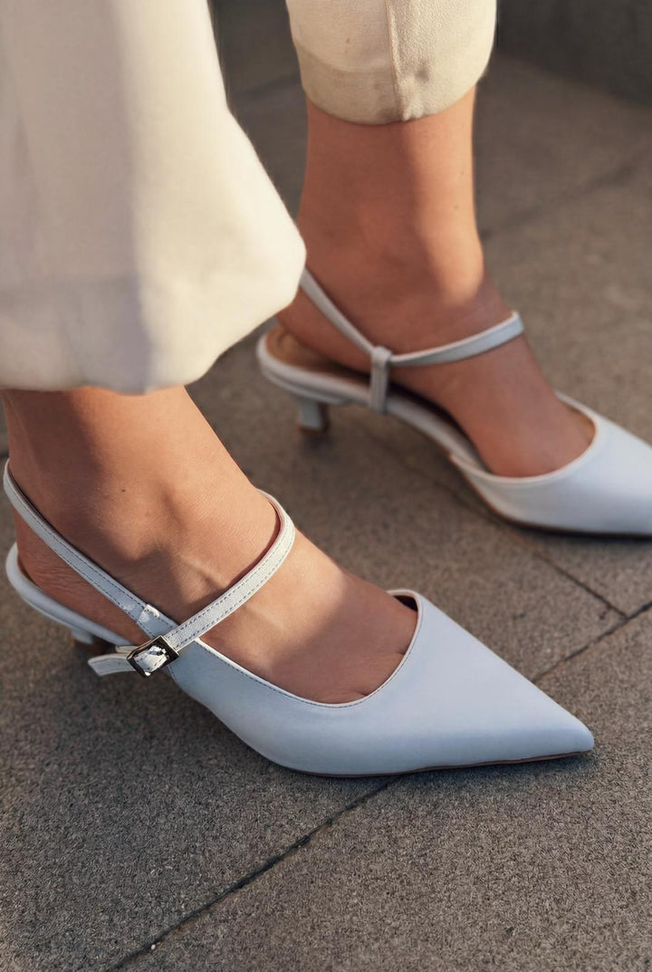 Torev Bebek Mavisi Mat Deri Kadın Stiletto - ILOVESHOES