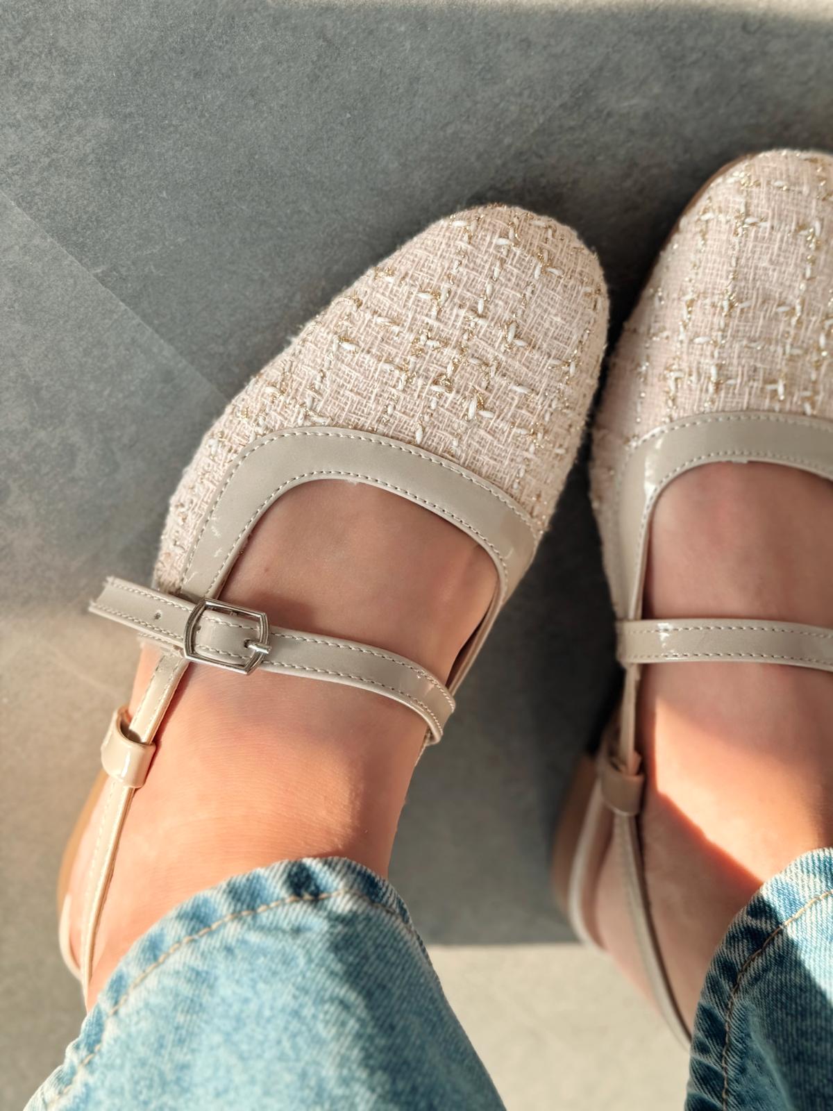Minor Tüvit Bej Bant Detaylı Mary Jane - ILOVESHOES