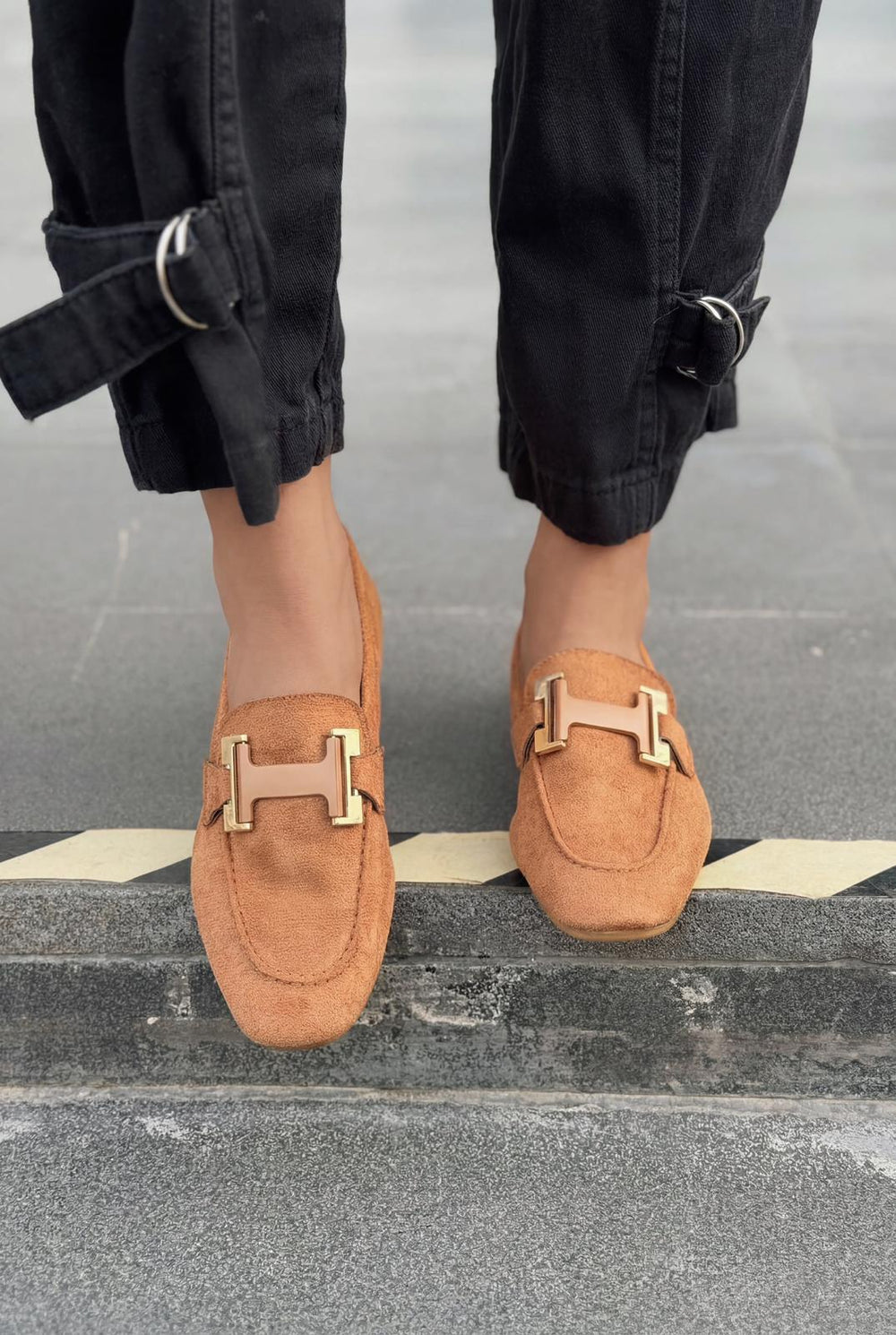 Elara Kadın Loafer Taba Süet - ILOVESHOES