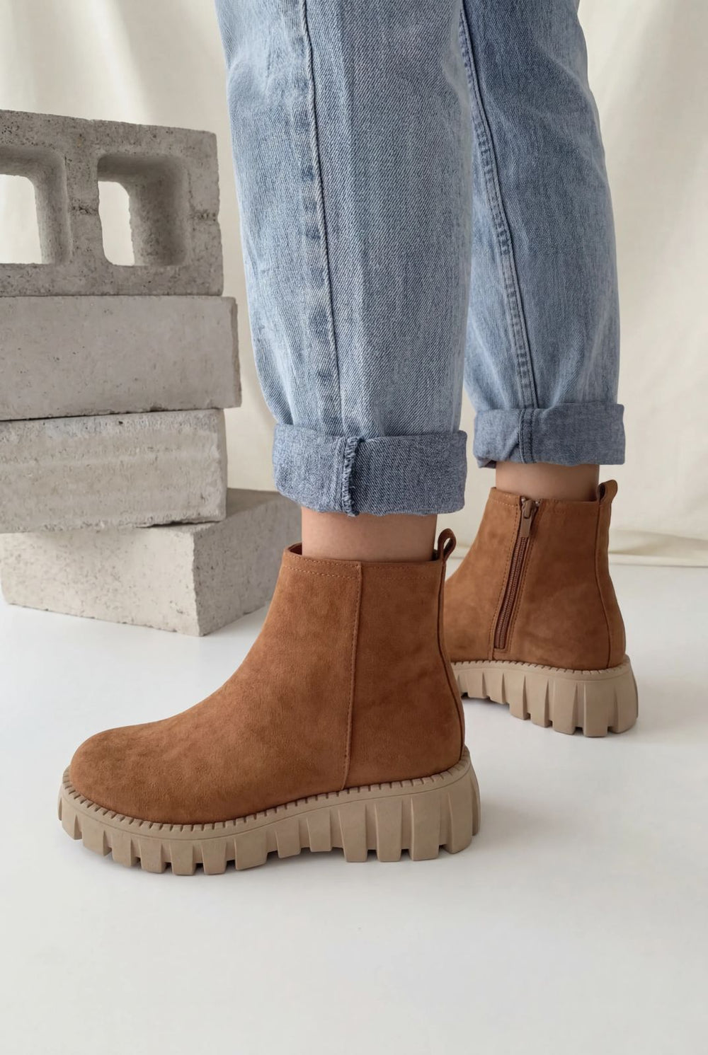 Velarise Kadın Bot Camel Süet - ILOVESHOES