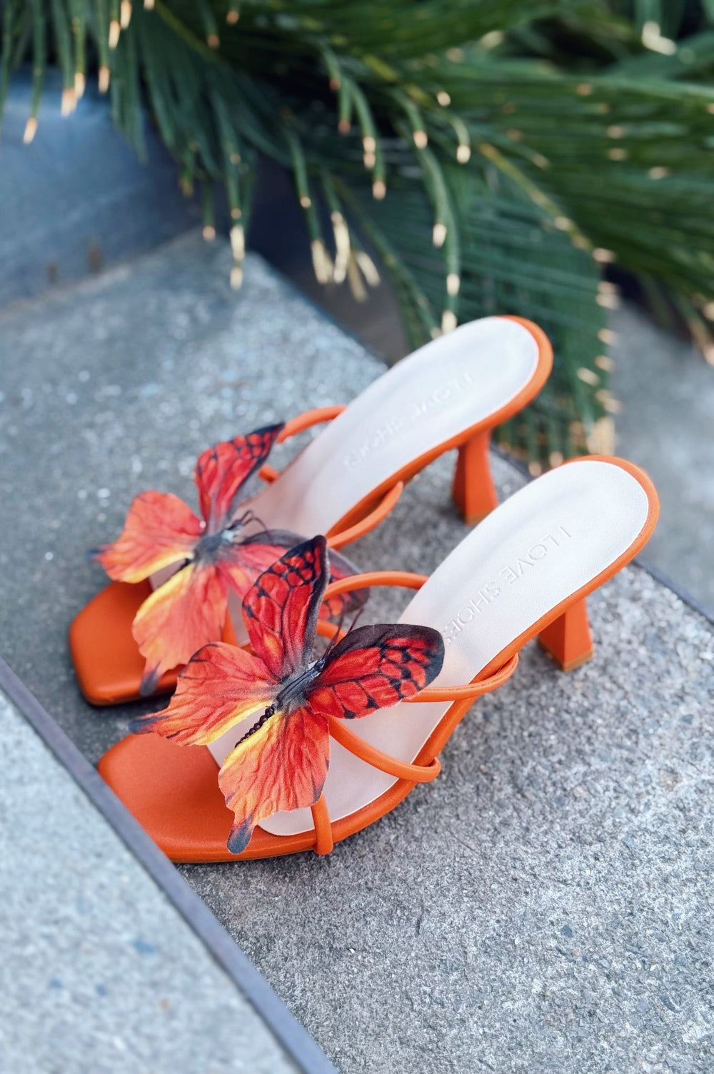 Haxsed Topuklu Kadın Terlik Mat Turuncu - ILOVESHOES