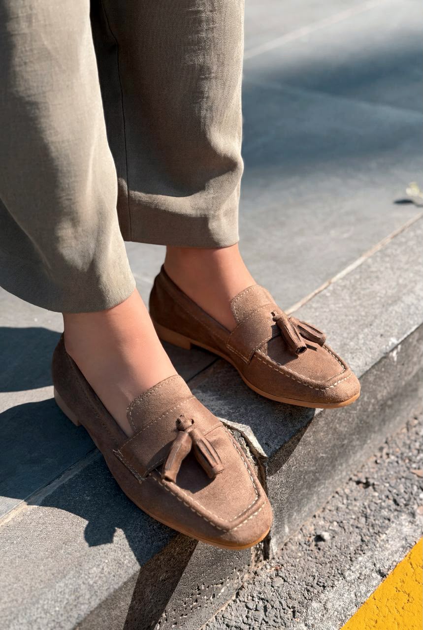 Olena Kadın Loafer Vİzon Süet - ILOVESHOES