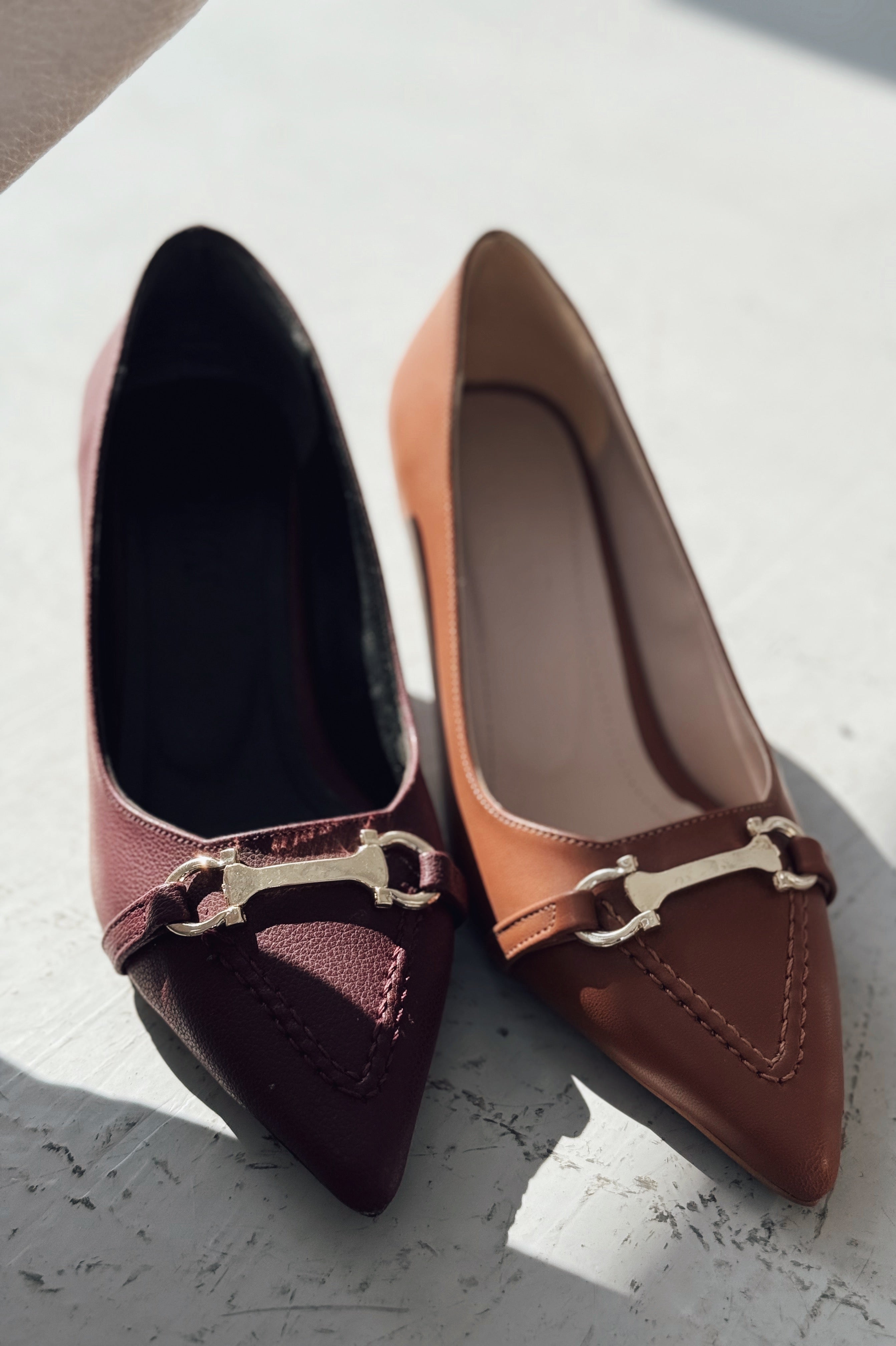 Maris Mat Deri Bordo Toka Detaylı Stiletto