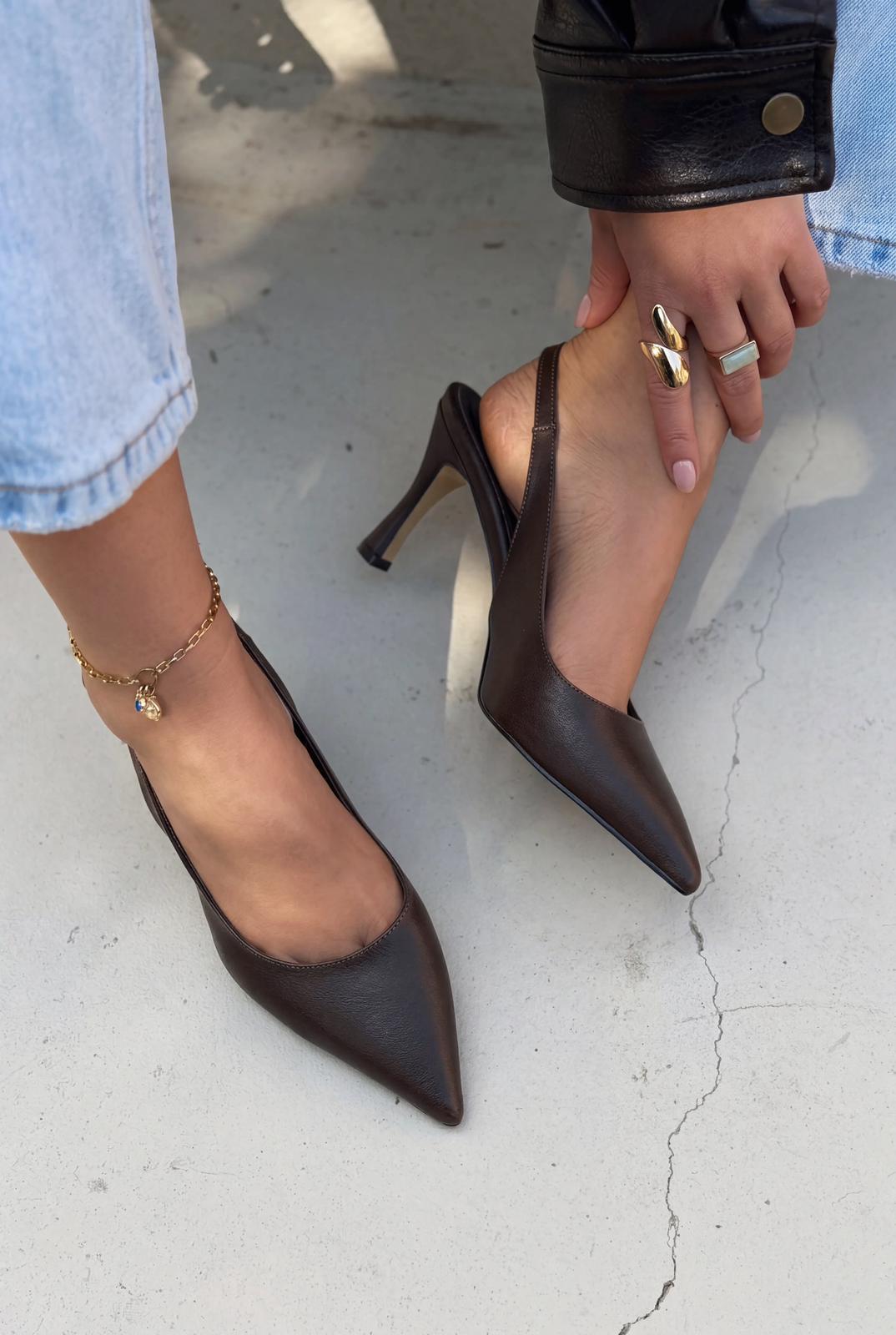 Alvessa Stiletto Acıkahve Mat Deri - ILOVESHOES