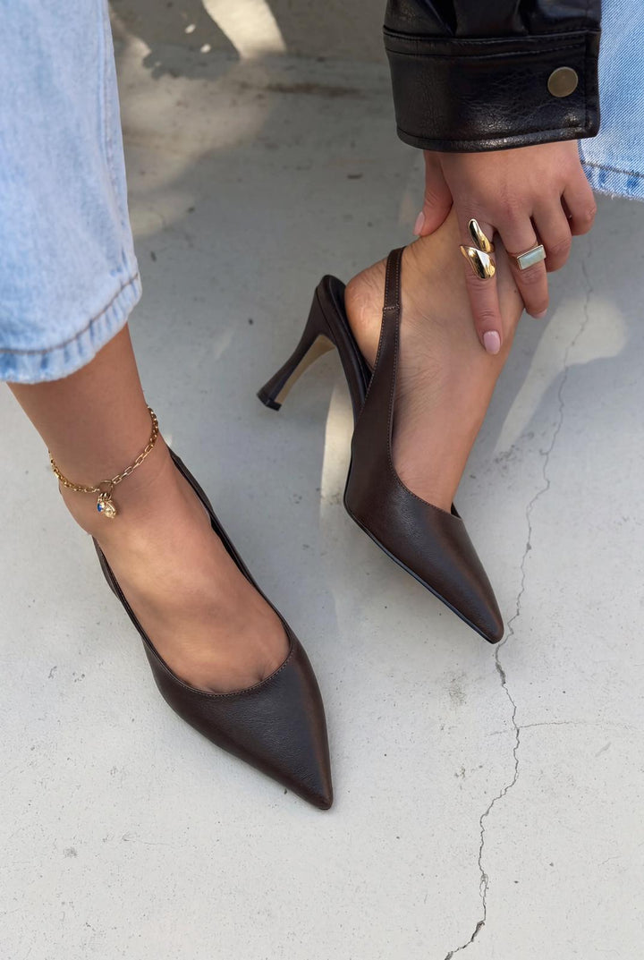 Alvessa Stiletto Acıkahve Mat Deri - ILOVESHOES