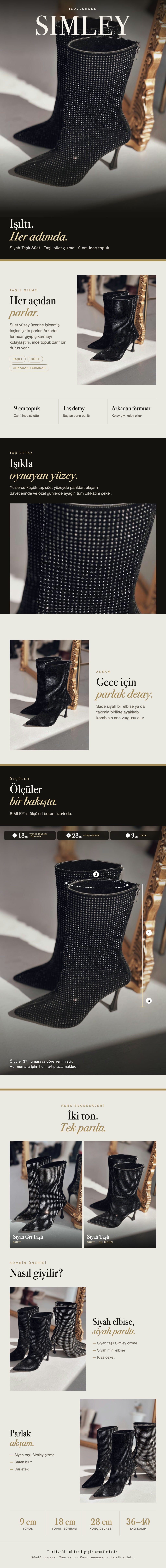 ILOVESHOES — Her adımda yanındayız. Hızlı kargo: Beden seçiminde hızlı kargo uyarısı gördüğün ürünler aynı gün kargoda. Yeniden üretiyoruz: Yoğun talep gören ürünleri üretim gücümüzle yeniden hazırlıyoruz. 22 ülkeye ulaşıyoruz: Ürünlerimizi dünyanın 22 ülkesine gönderiyoruz.